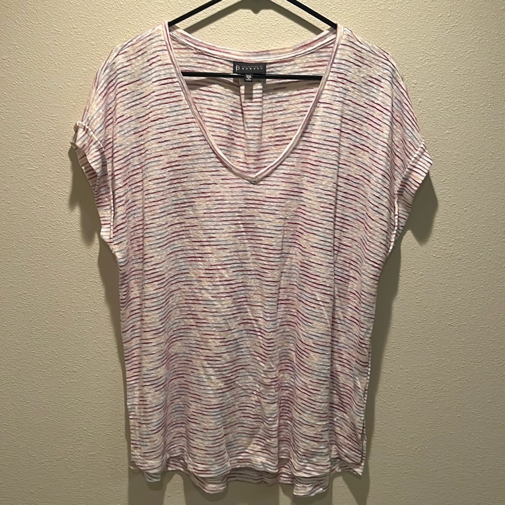 Women’s B Collection by Bobeau Striped V-Neck Top